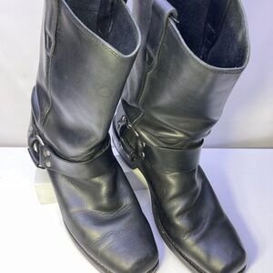 Durango Black Leather Harness Motorcycle Boots Square Toe Men’s 10.5